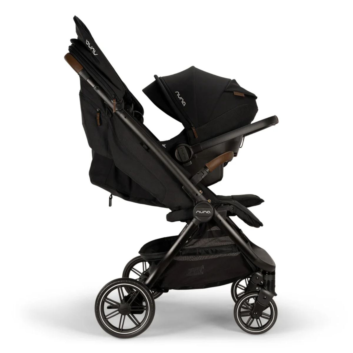 Nuna Trvl Dubl Stroller - Caviar - Travel System Ready