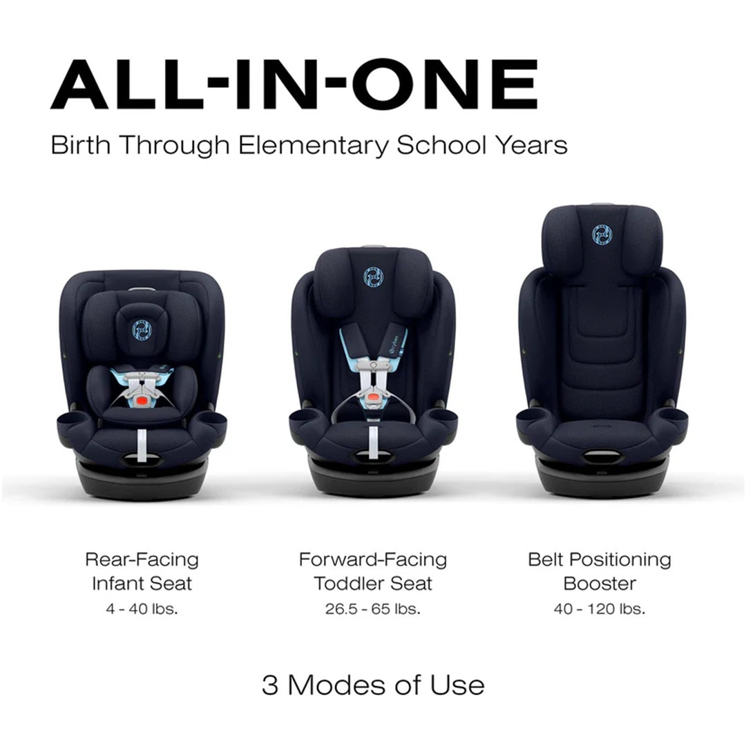 Cadeirinha de Bebê Para Carro Cybex Callisto G 360 Rotating All-in-On Ocean Blue - All in One for Long Term Use