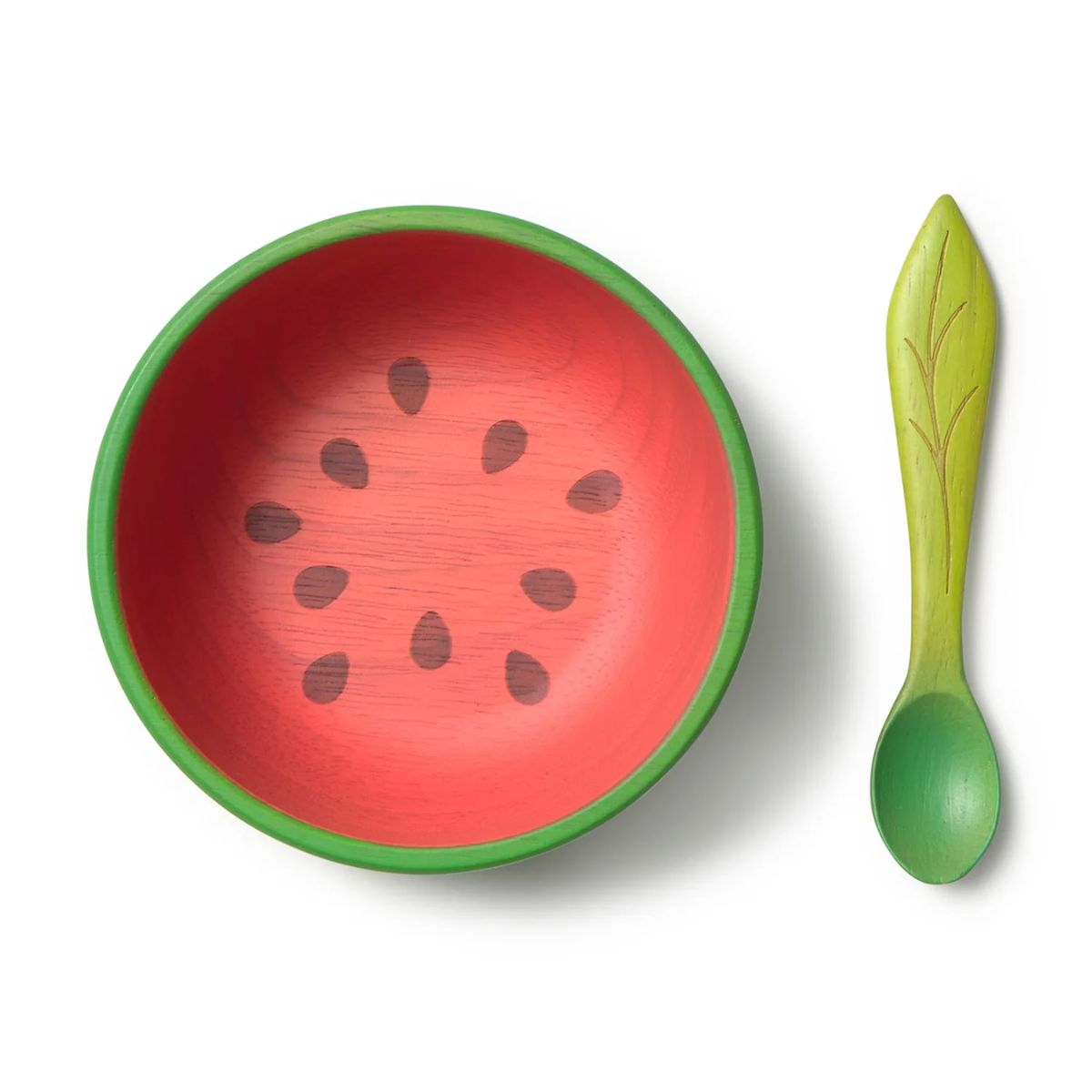 Oli & Carol Dinnerware Bowl & Spoon Set - Wally The Watermelon on Luna Baby Store Miami