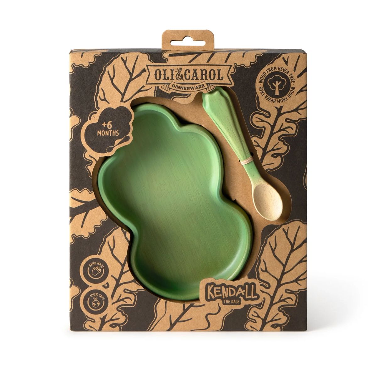 Oli & Carol Dinnerware Plate & Spoon Set - Kendall The Kale on Luna Baby Store Miami
