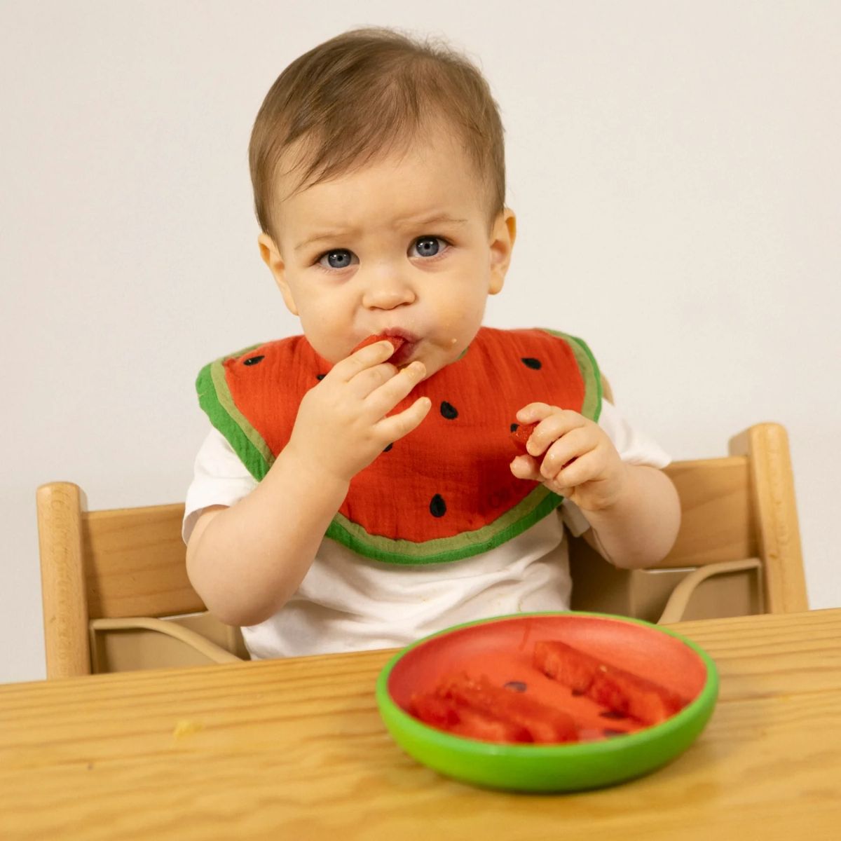 Oli & Carol Dinnerware Plate & Spoon Set - Wally The Watermelon on Luna Baby Store Miami