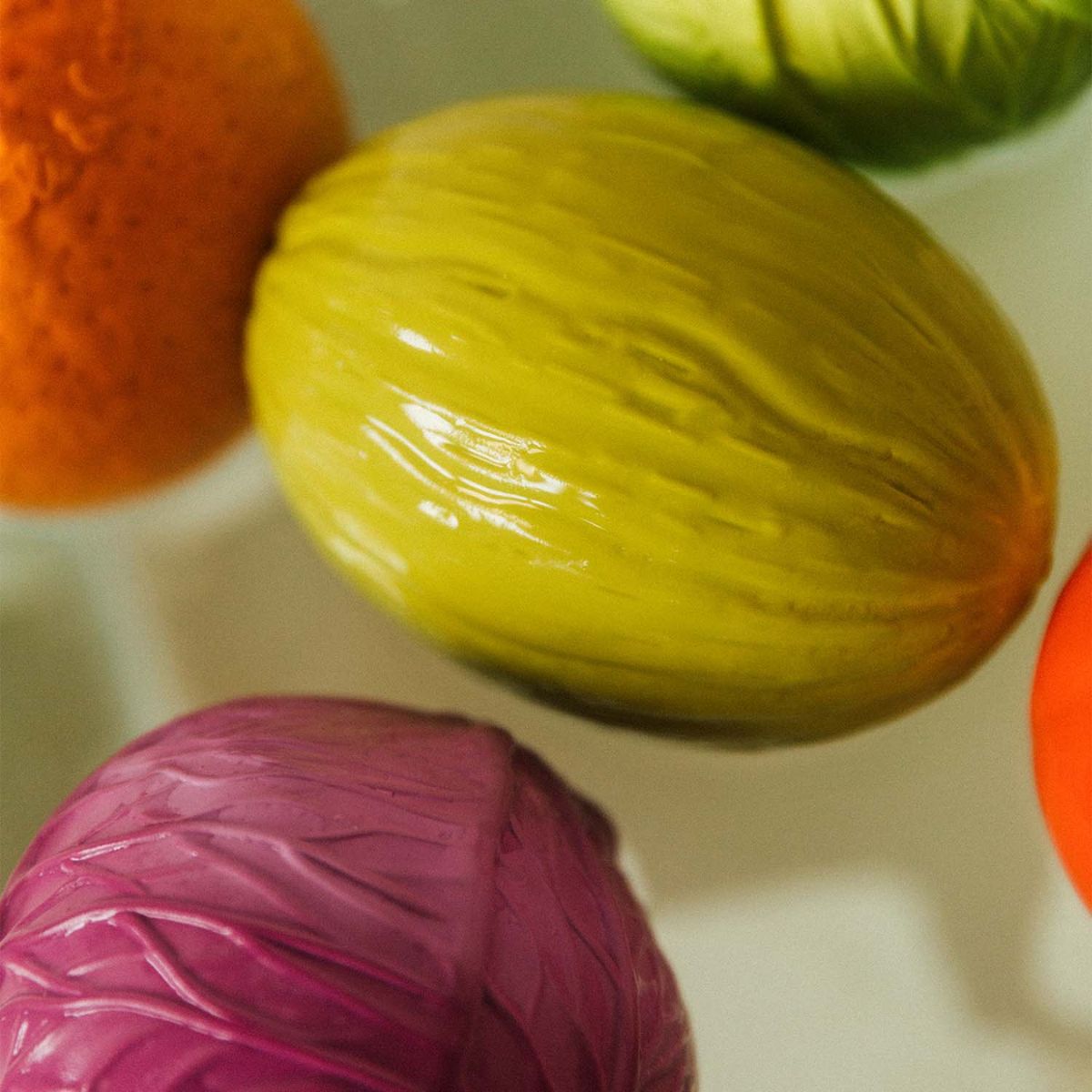 Oli+Carol Sensorial Ball Baby Teether & Bath Toy Natural Rubber - Tomato Cabbage on Luna Baby Store Miami
