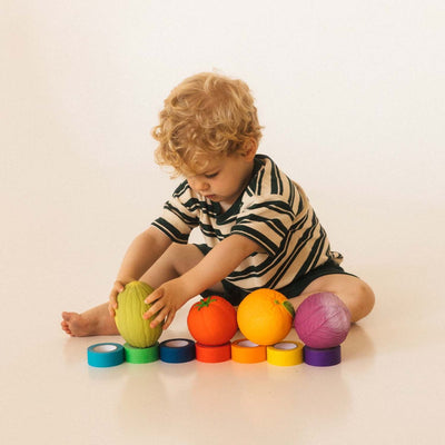 Oli+Carol Sensorial Ball Baby Teether & Bath Toy Natural Rubber - Tomato Cabbage
