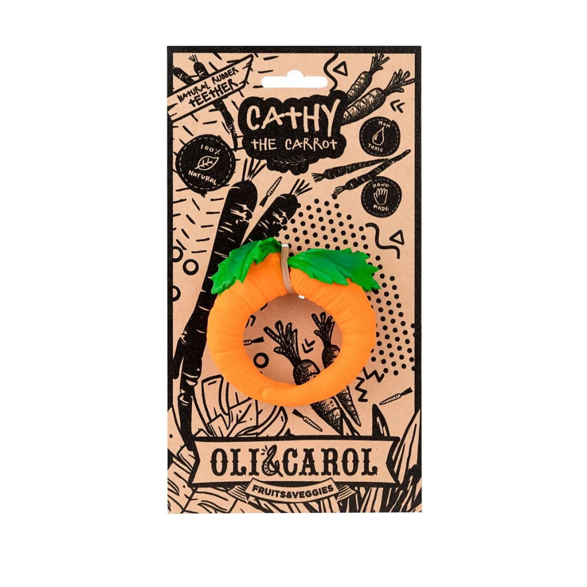 Olí & Carol Veggie Teether - Cathy The Carrot on Luna Baby Store Miami