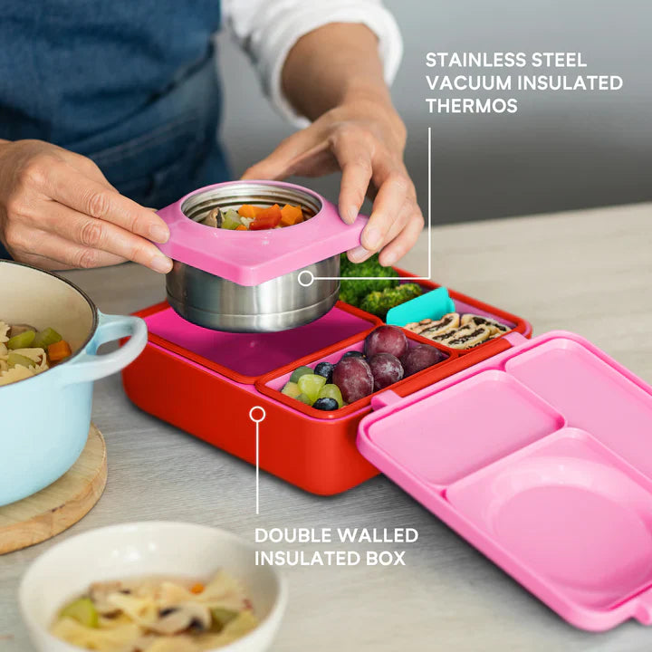 OmieLife OmieBox Insulated Hot & Cold Bento Box - Pink Berry