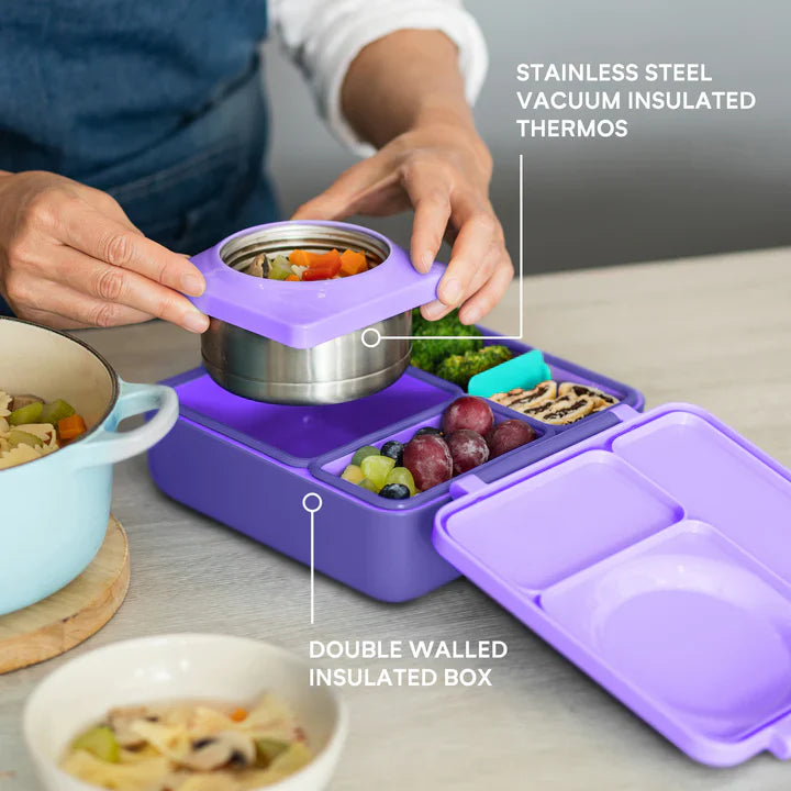 OmieLife OmieBox Insulated Hot & Cold Bento Box - Purple Plum