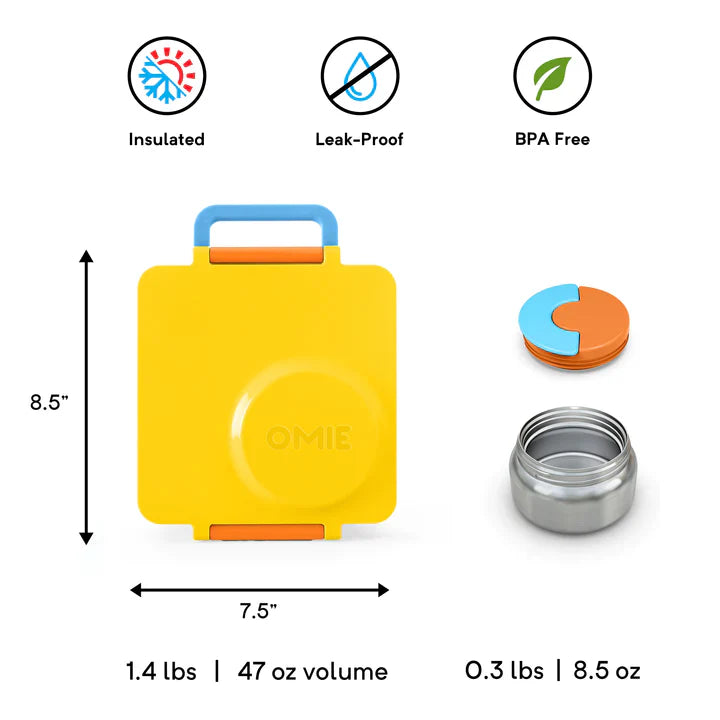 OmieLife OmieBox Insulated Hot & Cold Bento Box - Sunshine