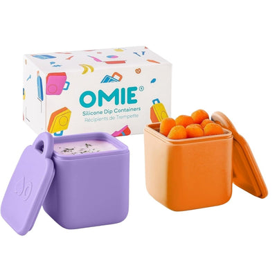 OmieDip Silicone Snack & Dip Containers 2 pacs - Purple & Orange