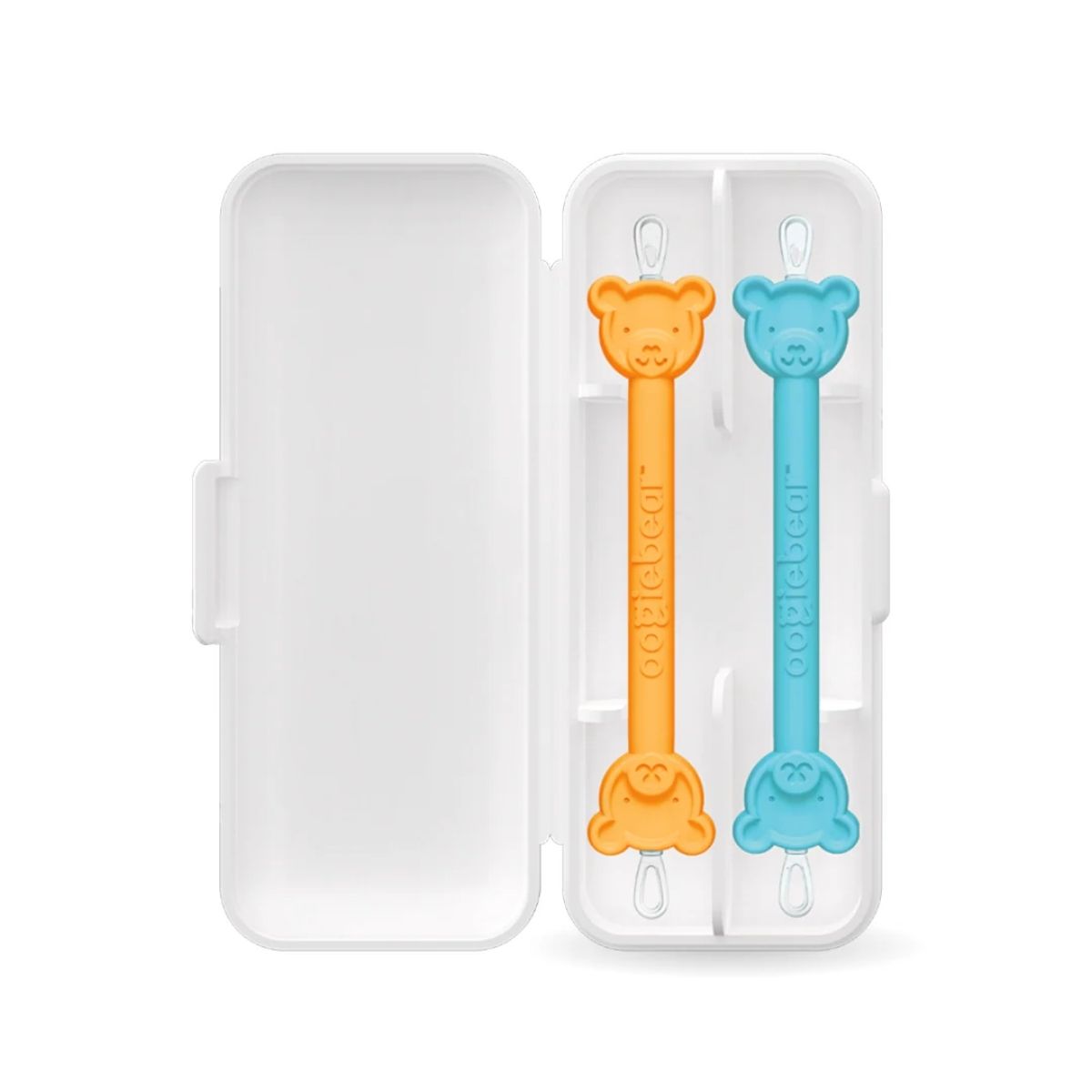 Oogiebear Infant Nose & Ear Cleaner Two Pack - Orange/Sea Foam with Case