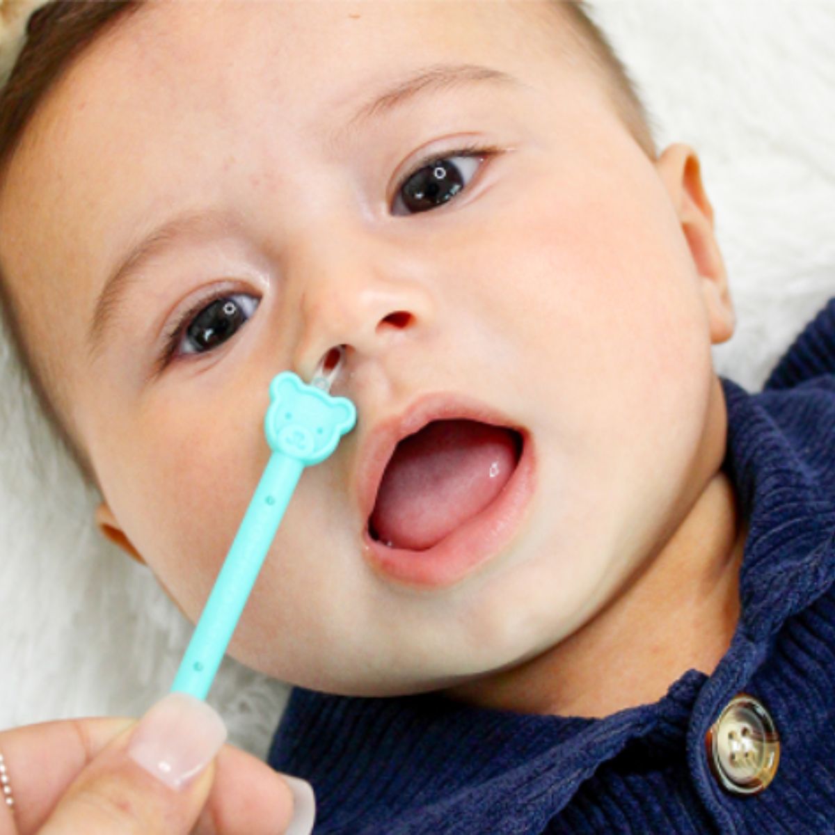 Oogiebear Infant Nose & Ear Cleaner Two Pack - Raspberry/Sea Foam with Case