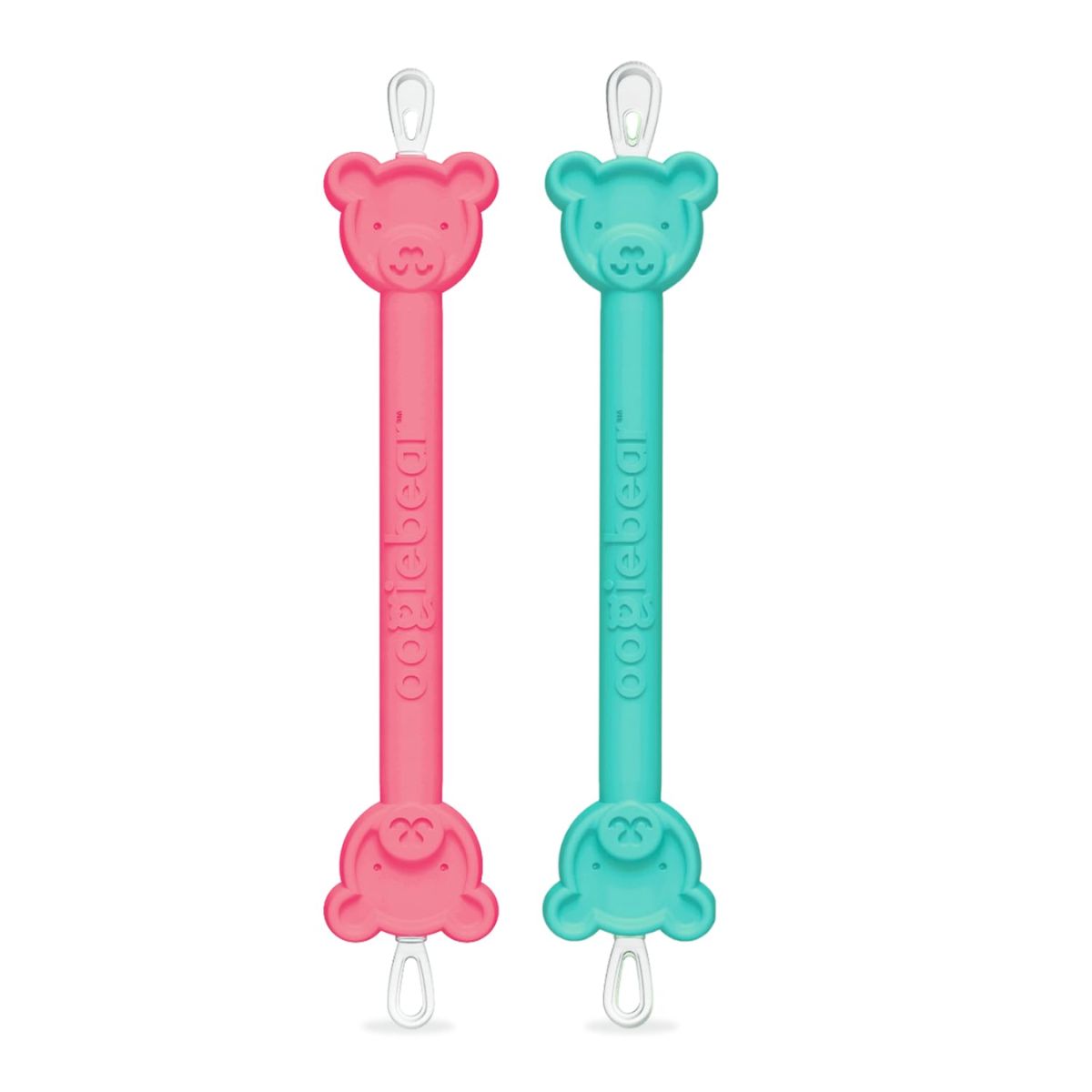 Oogiebear Infant Nose & Ear Cleaner Two Pack - Raspberry/Sea Foam with Case - Dual Ended Cleaning Tool