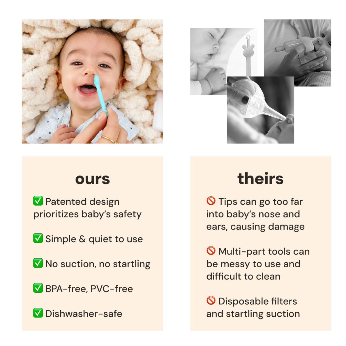 Oogiebear Infant Nose & Ear Cleaner Two Pack - Raspberry/Sea Foam with Case