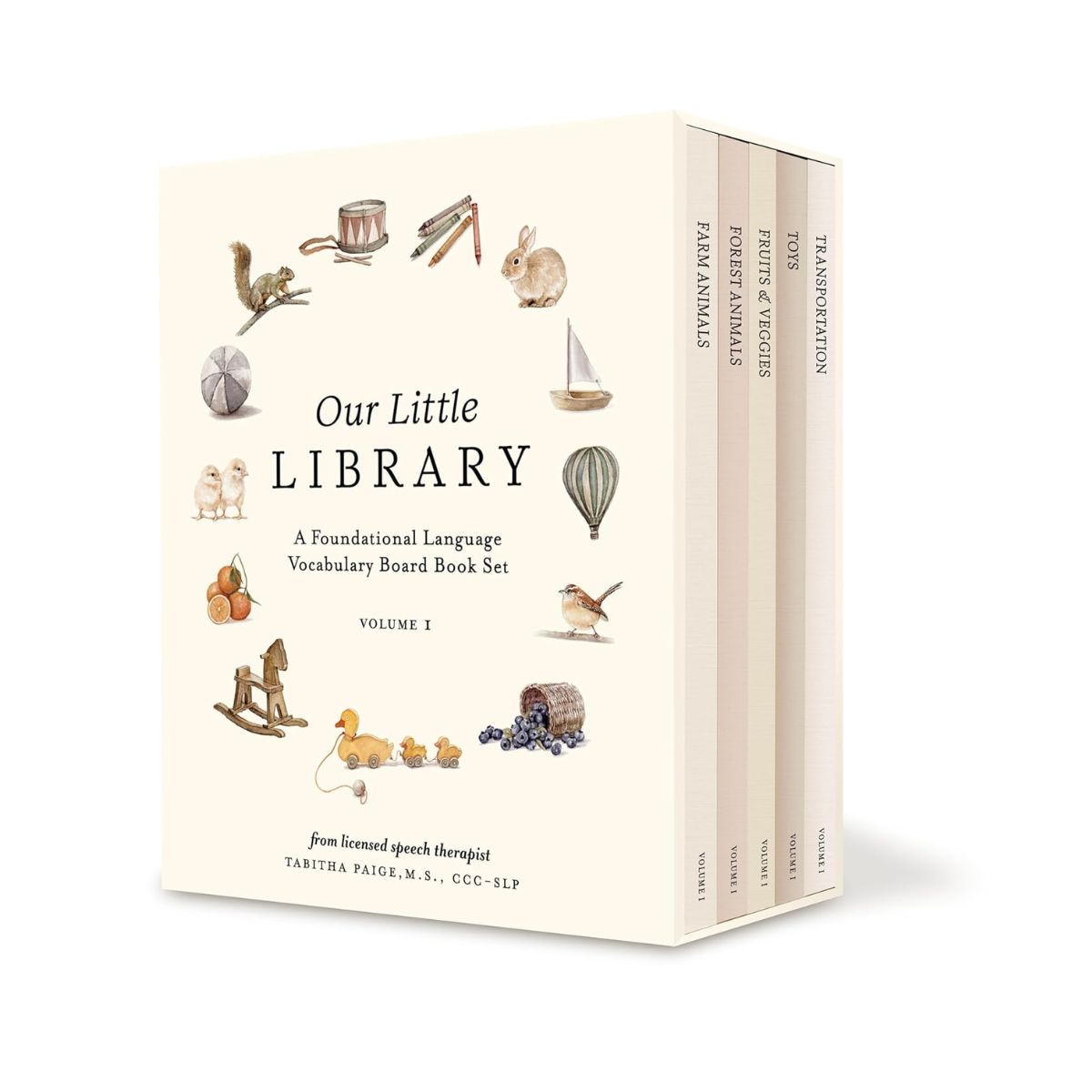 Our Little Library: A Foundational Language Vocabulary Board Book Set for Babies Vol 1 on Luna Baby Store Miami