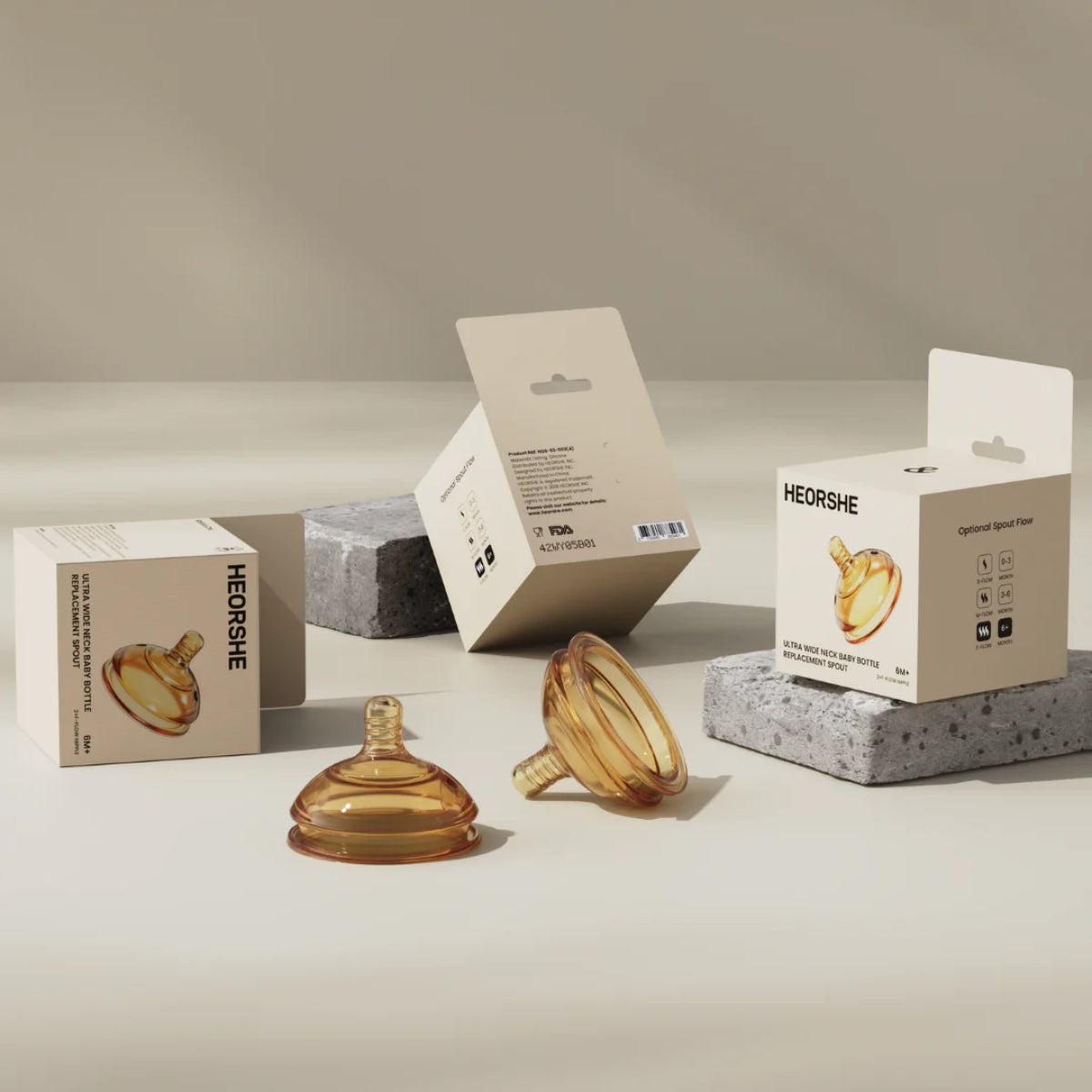 HEORSHE Baby Bottle Replecement Nipple (6M+) F-flow