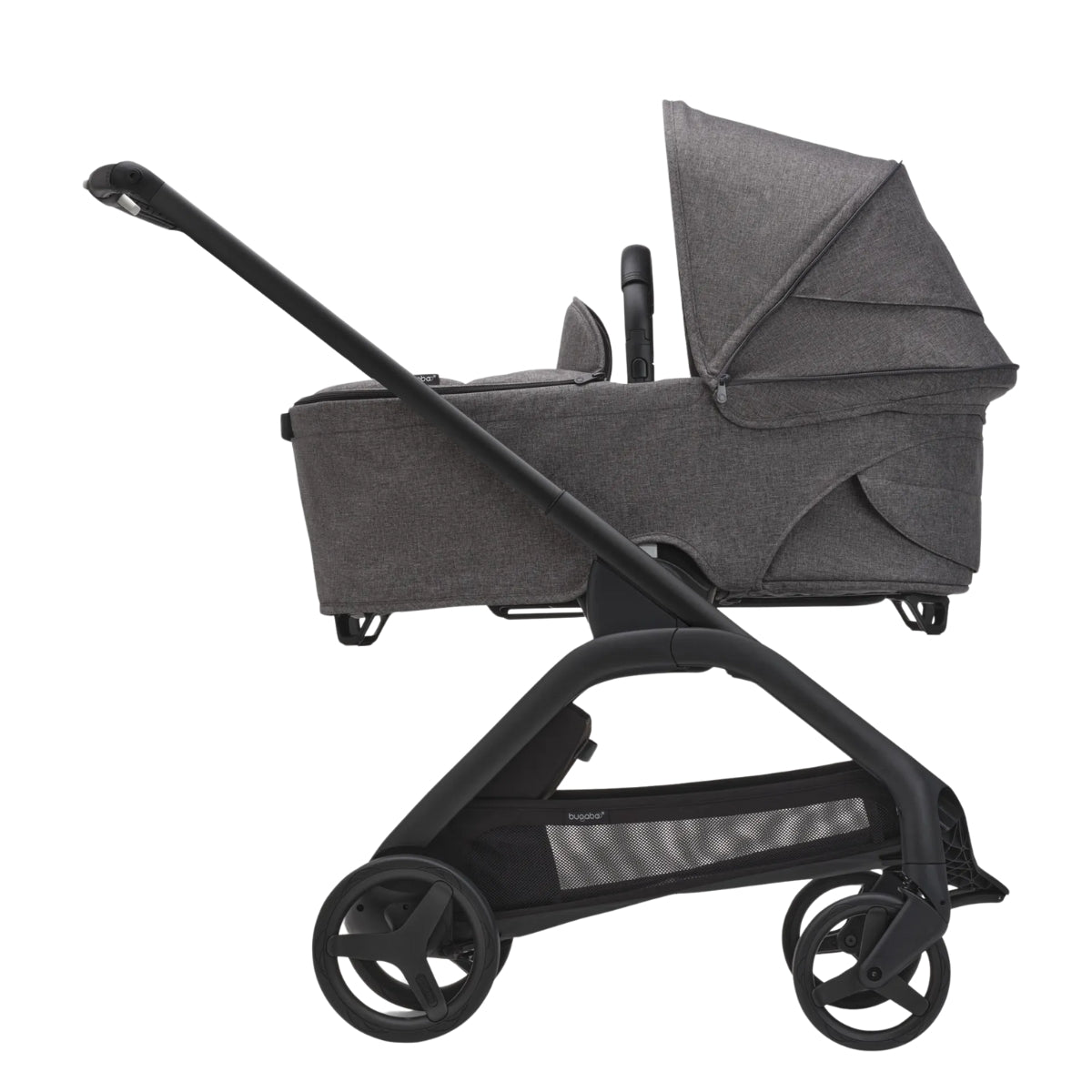Bugaboo Dragonfly Bassinet And Seat Stroller - Black/Grey Melange/Canopy Grey Melange