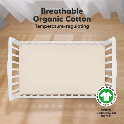 Keababies 2 Pack Organic Cotton Fitted Crib Sheet - Cameo