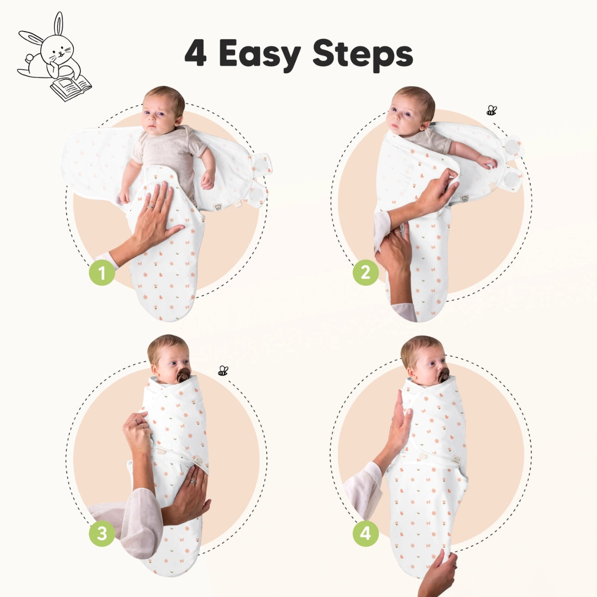 KeaBabies 3pk Soothe Baby Swaddles 0-3 Months, Sleep Sack for Newborns Butterflies