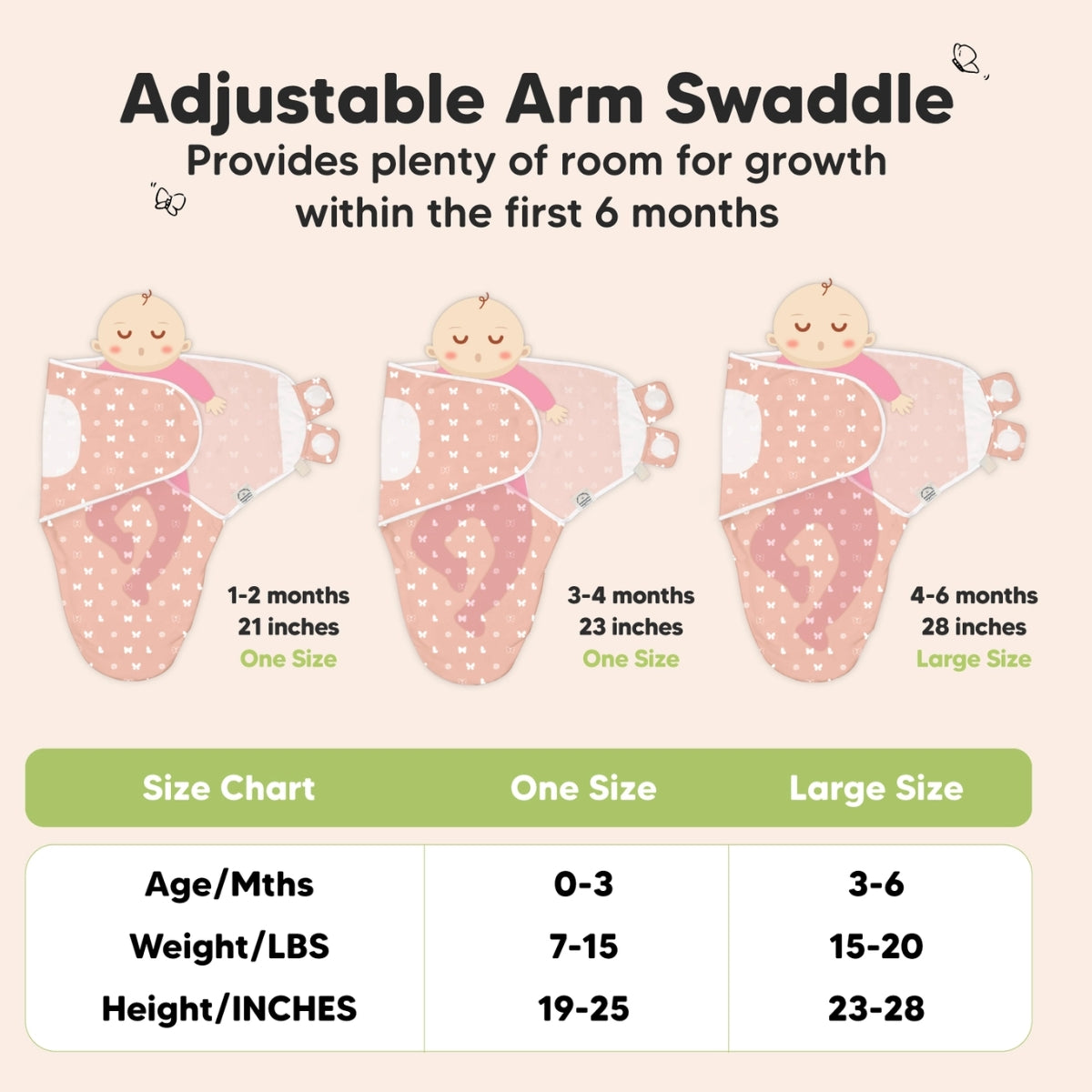 KeaBabies 3pk Soothe Baby Swaddles 0-3 Months, Sleep Sack for Newborns Butterflies