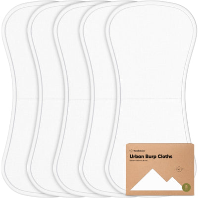 KeaBabies 5-Pack Softe Burp Cloths Soft White