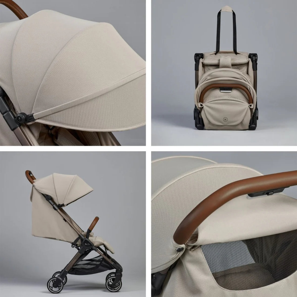 Silver Cross Clic Compact Stroller - Latte