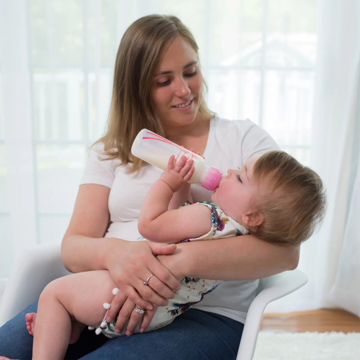 Dr. Brown - 8 Oz Options+ Narrow Anti-Colic Baby Bottle, Pink