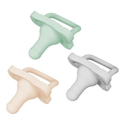Dr. Brown's HappyPaci One-Piece 100% Silicone Pacifier- 0-6 Months - 3pk Green/Cream/Gray