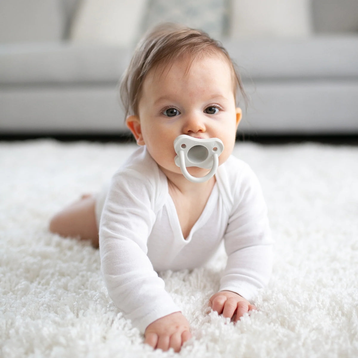 Dr. Brown's HappyPaci One-Piece 100% Silicone Pacifier- 0-6 Months - 3pk Green/Cream/Gray