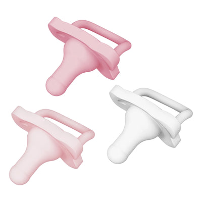 Dr. Brown's HappyPaci One-Piece 100% Silicone Pacifier- 0-6 Months - 3pk Light Pink/Pink/White