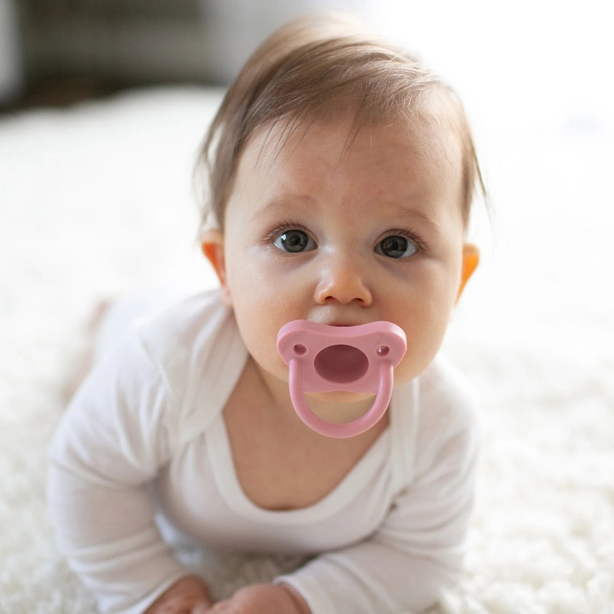 Dr. Brown's HappyPaci One-Piece 100% Silicone Pacifier- 0-6 Months - 3pk Light Pink/Pink/White