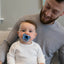 Dr. Brown's HappyPaci One-Piece 100% Silicone Pacifier- 0-6 Months - 3pk Blue/White/Light Blue