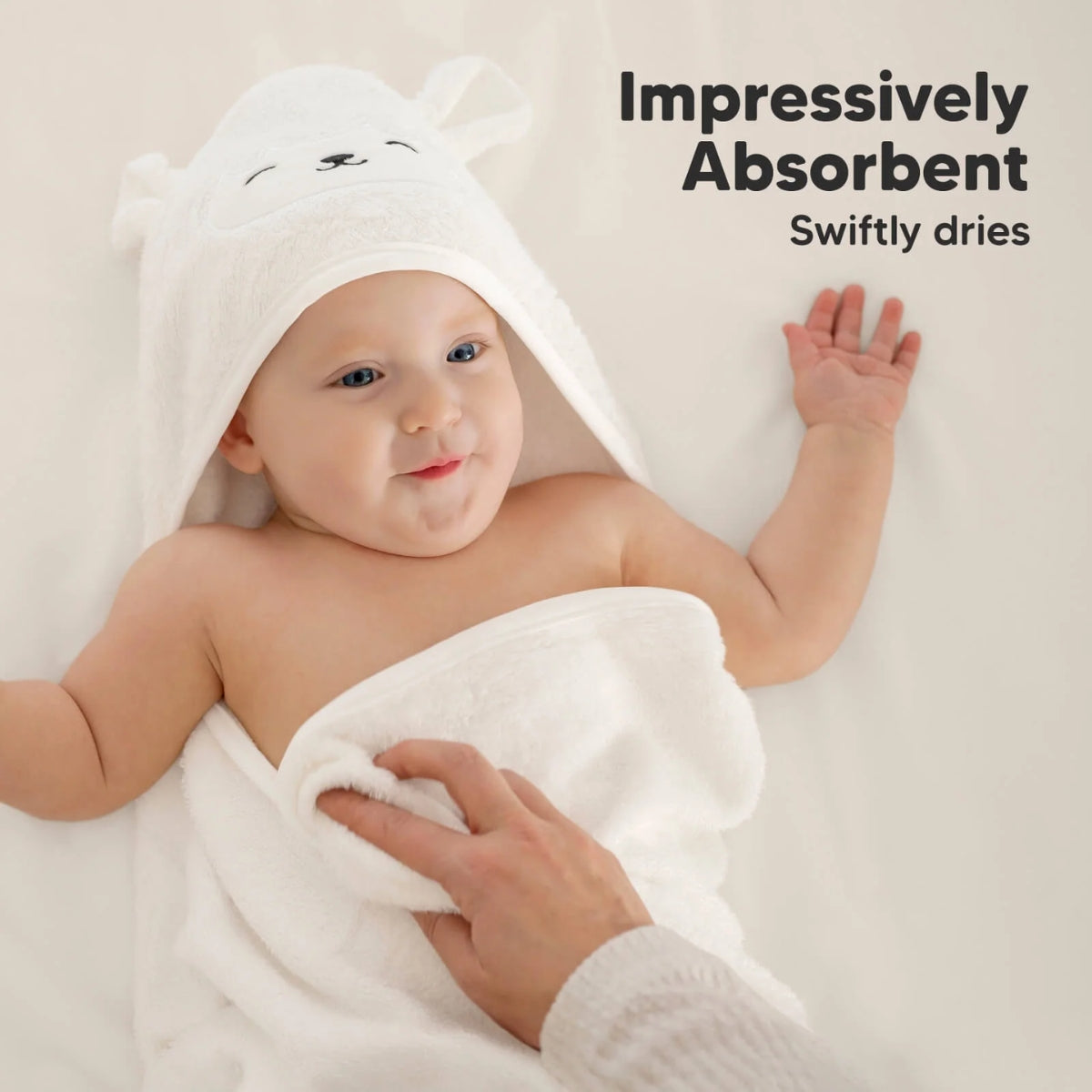 Keababies Cuddle Baby Hooded Towel (Lamb)