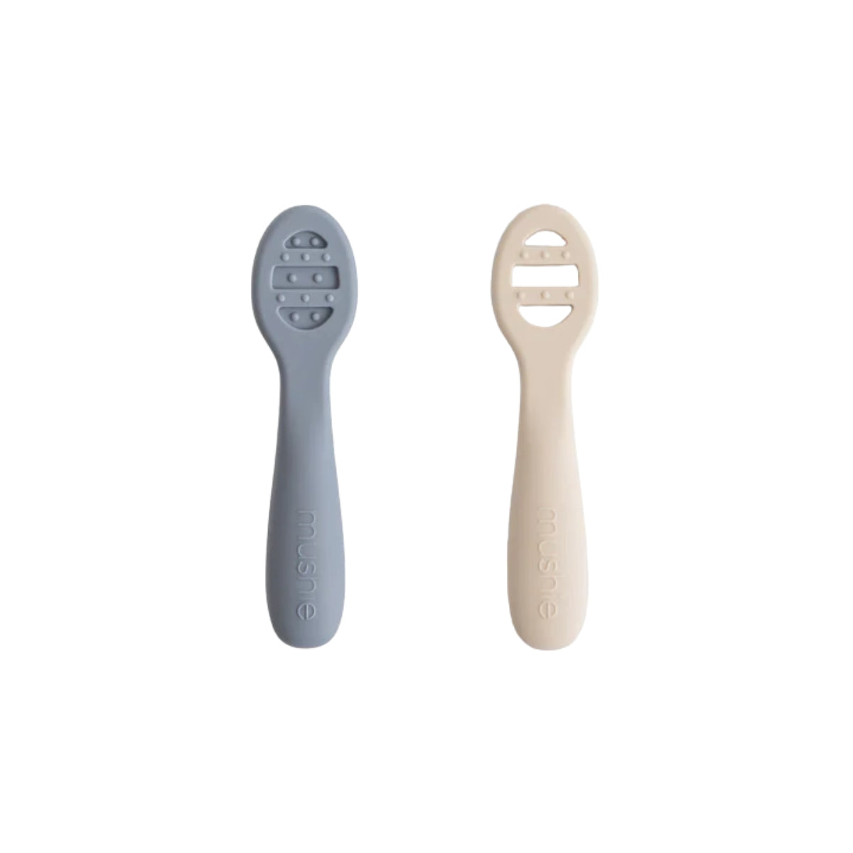 Mushie First Feeding Baby Spoons 2-Pack - Tradewinds/Shifting Sand on Luna Baby Store Miami