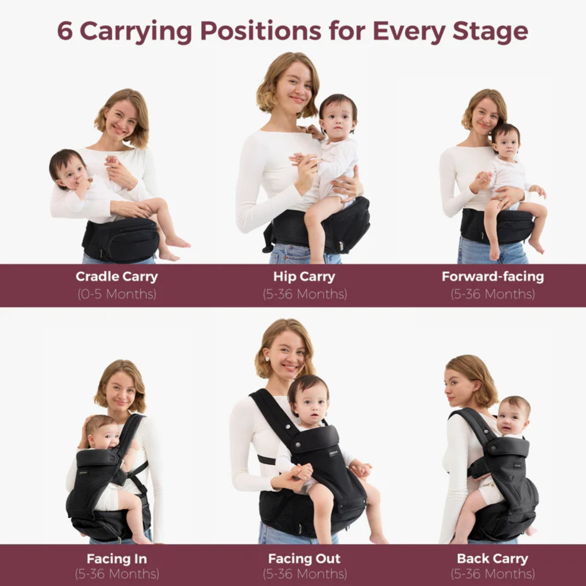 Momcozy Move2Fit Hip Seat Carrier - Black