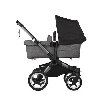 Bugaboo Donkey 5 Twin Bassinet And Stroller -  Midnight Black Canopy/Grey Melange /Graphite Chassis