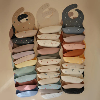 Mushie Silicone Baby Bib - Whales