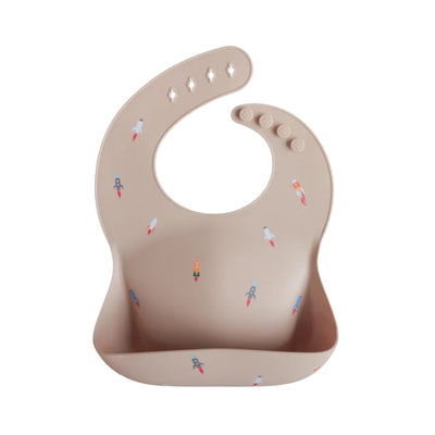 Mushie Silicone Baby Bib - Rocket Ship