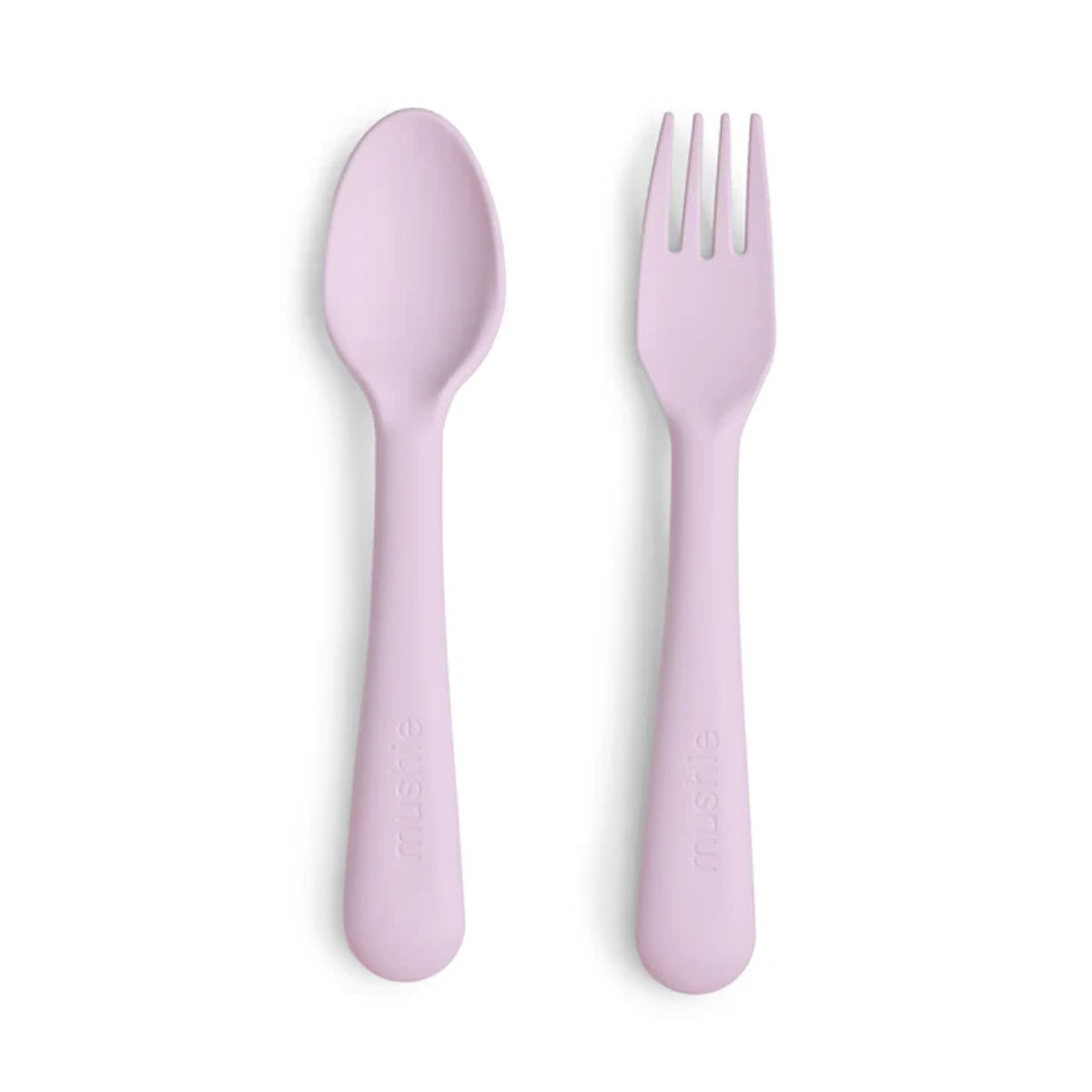 Mushie Fork and Spoon Set Soft Lilac