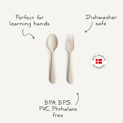 Mushie Fork and Spoon Set Soft Lilac