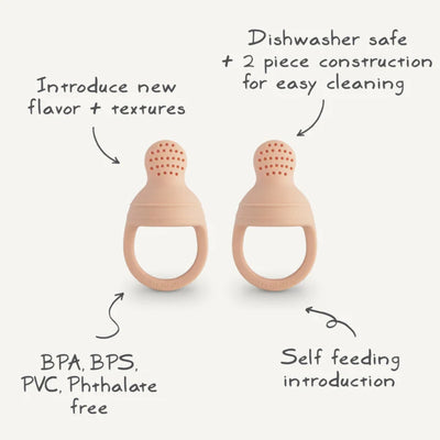 Mushie Silicone Fresh Food Feeder 2-Pack Cambridge Blue