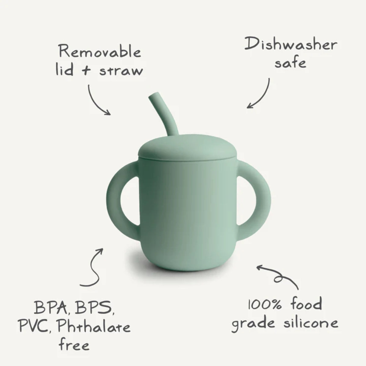Silicone Training Cup + Straw - Retro Cars