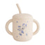 Silicone Training Cup + Straw - Lilac Flowers