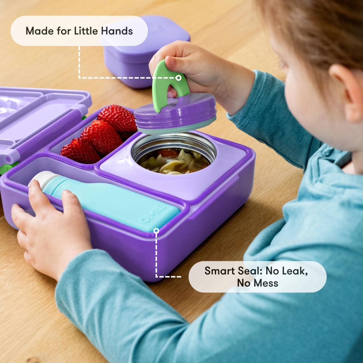 Omiebox Children's Thermal Lunch Box - Lilac Purple