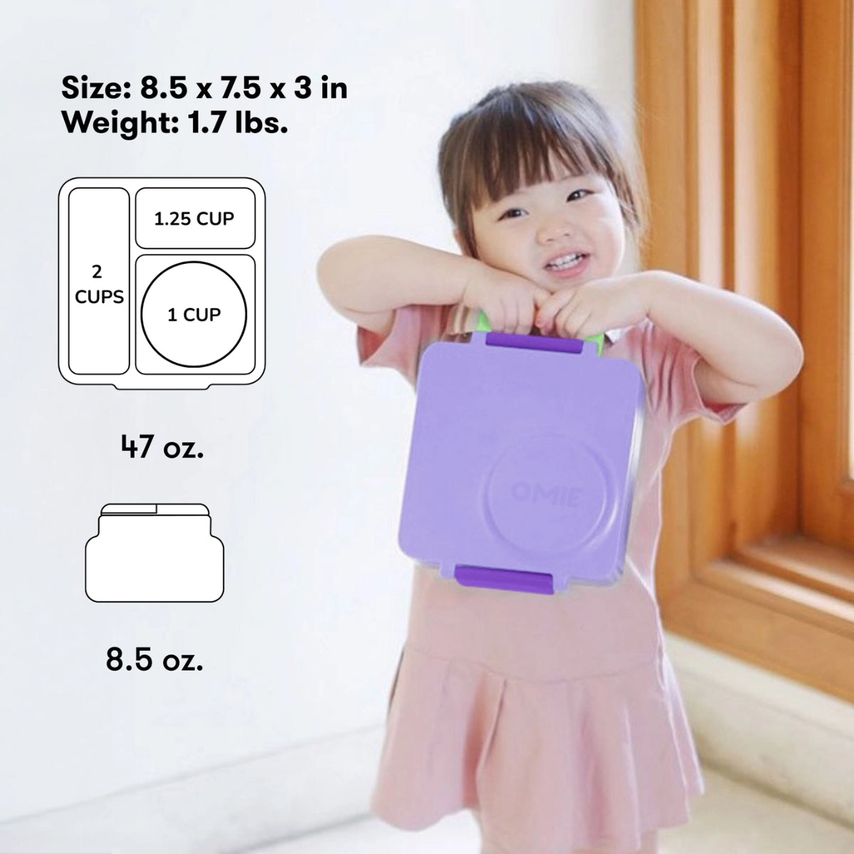 Omiebox Children's Thermal Lunch Box - Lilac Purple