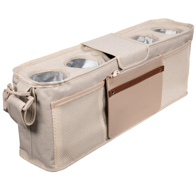 Wonderfold Large Parent Console with Insulated Cup Holders - Beige