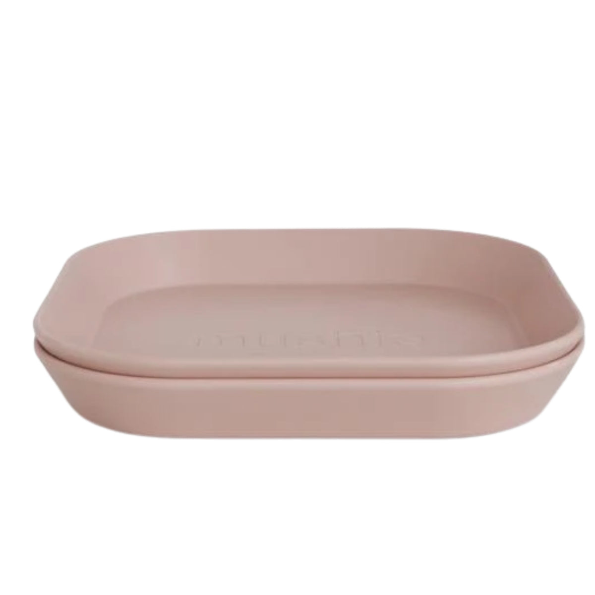 Mushie Square Dinnerware Plates Set of 2 Blush