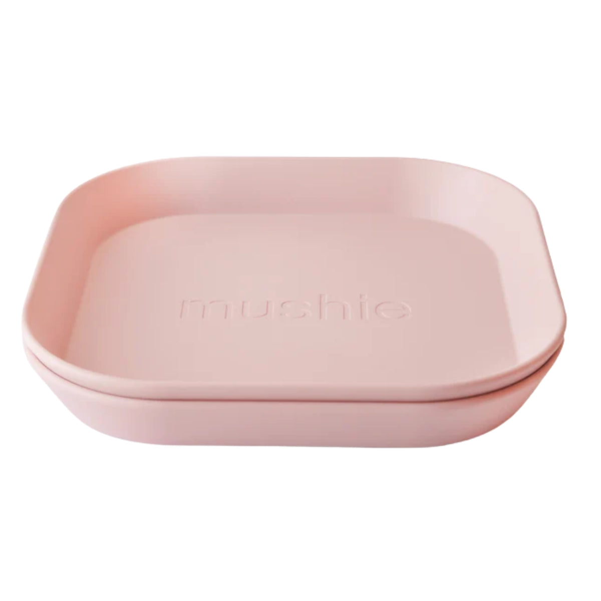 Mushie Square Dinnerware Plates Set of 2 Blush