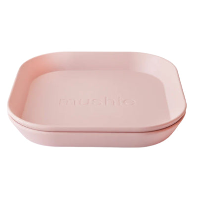 Mushie Square Dinnerware Plates Set of 2 Blush