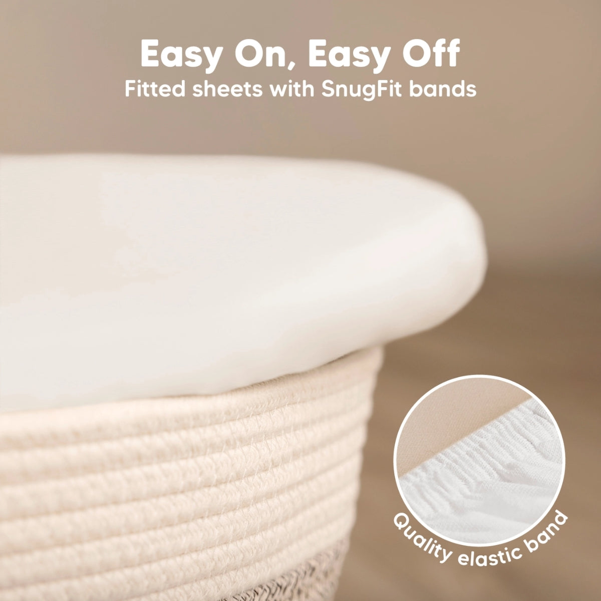 Keababies 2-Pack Isla Fitted Bassinet Sheets - Soft White