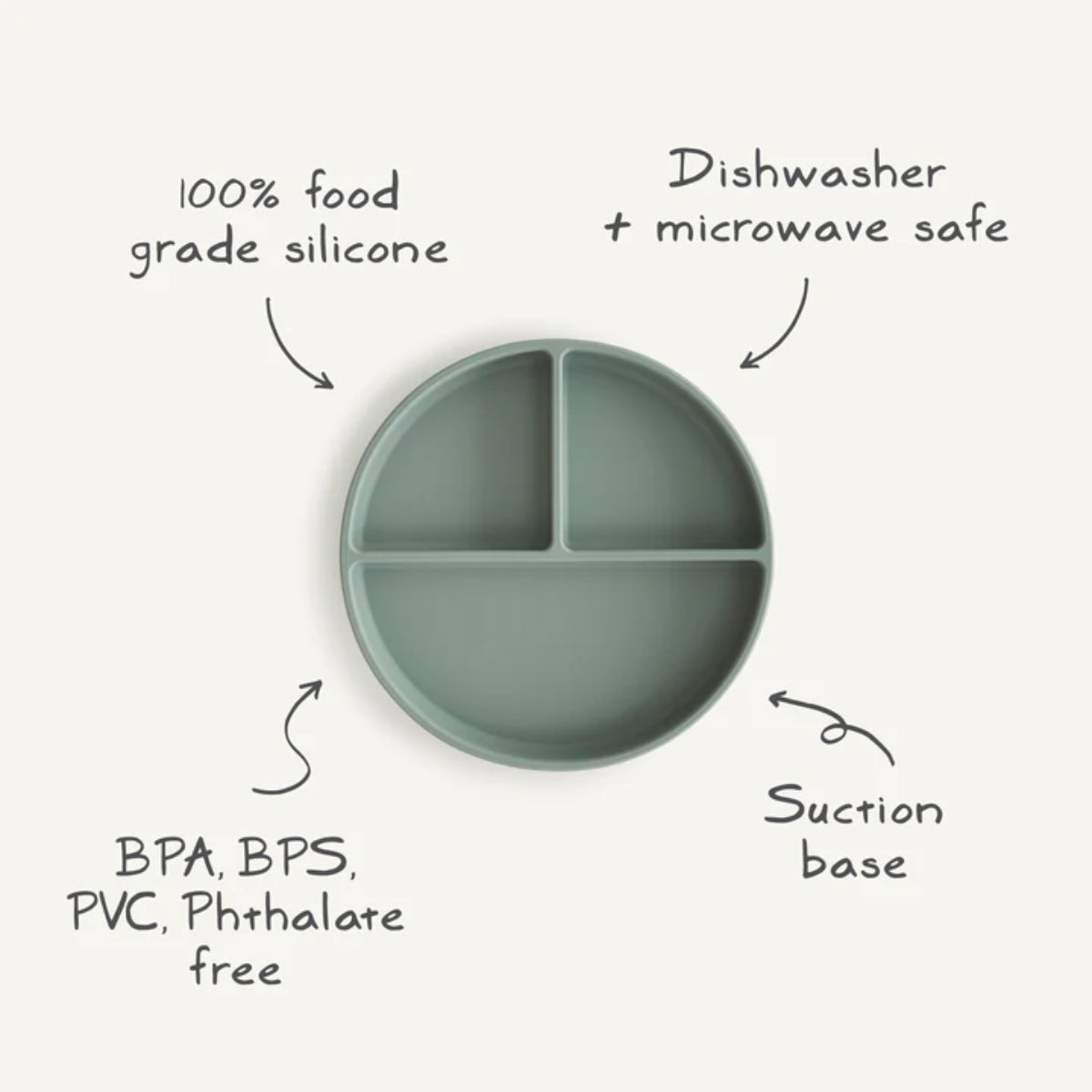 Mushie Silicone Suction Plate - Shifting Sand