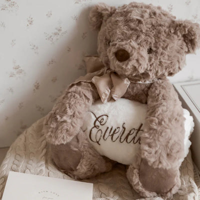 Elegant Baby Bear Bedtime Huggie Plush Toy with Blanket